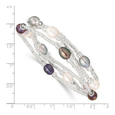 White, Black & Grey Pearl Stretch Bracelet Set (3-Pc) – view 3