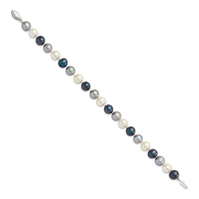 Sterling Silver Freshwater Cultured Pearl Multi-Color Bracelet – view 2