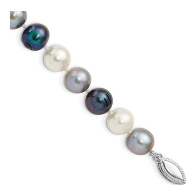 Sterling Silver Freshwater Cultured Pearl Multi-Color Bracelet