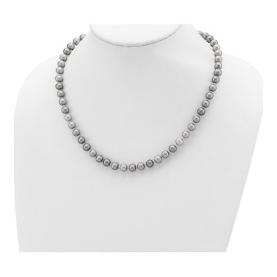 Sterling Silver Grey Pearl Necklace, Bracelet & Earring Set – view 5