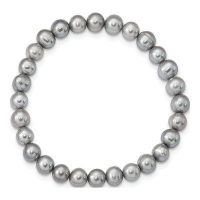 Sterling Silver Grey Pearl Necklace, Bracelet & Earring Set – view 6