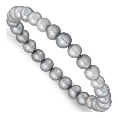 Sterling Silver Grey Pearl Necklace, Bracelet & Earring Set – view 8