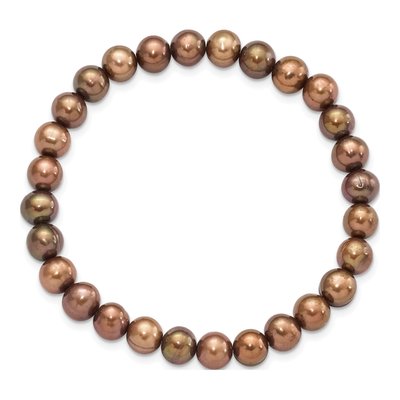 Brown Freshwater Pearl Stretch Bracelet – view 3