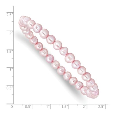 Pink Freshwater Pearl Stretch Bracelet, 6-7mm – view 2