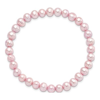 Pink Freshwater Pearl Stretch Bracelet, 6-7mm – view 3