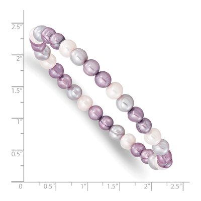 Multi-Color Freshwater Pearl Stretch Bracelet – view 2