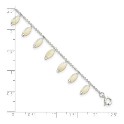 Sterling Silver Mother of Pearl MOP Bracelet – view 2