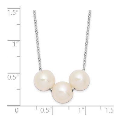 Sterling Silver Freshwater Cultured Pearl Near-Round Necklace – view 3