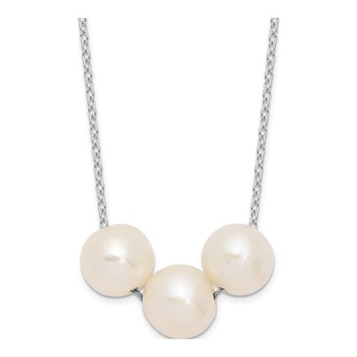 Sterling Silver Freshwater Cultured Pearl Near-Round Necklace