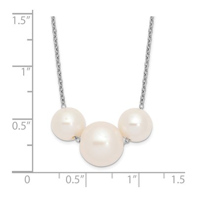 Sterling Silver Freshwater Cultured Pearl Near-Round Necklace – view 3