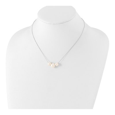 Sterling Silver Freshwater Cultured Pearl Near-Round Necklace – view 4