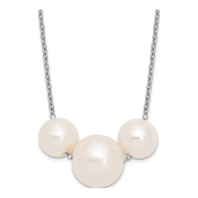 Sterling Silver Freshwater Cultured Pearl Near-Round Necklace