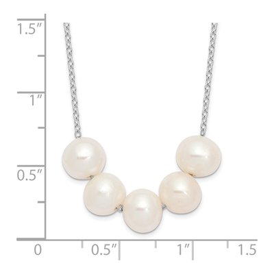 Sterling Silver Freshwater Cultured Pearl Near-Round Necklace – view 3