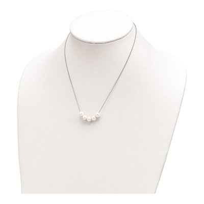 Sterling Silver Freshwater Cultured Pearl Near-Round Necklace – view 4