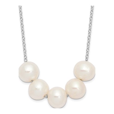Sterling Silver Freshwater Cultured Pearl Near-Round Necklace