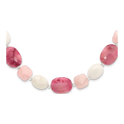 Sterling Silver Agate & Crystal Statement Necklace