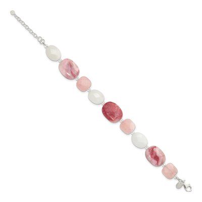 Sterling Silver Agate & Crystal Bracelet – view 2