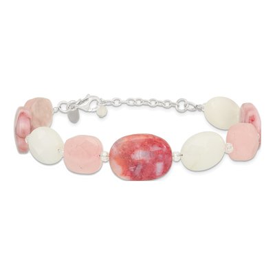 Sterling Silver Agate & Crystal Bracelet – view 3