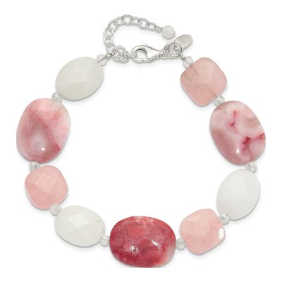 Sterling Silver Agate & Crystal Bracelet – view 4