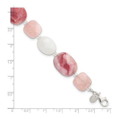 Sterling Silver Agate & Crystal Bracelet – view 5