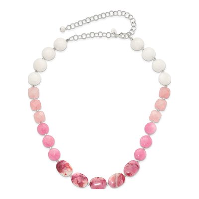 Sterling Silver Agate & Crystal Multi-Stone Necklace – view 3