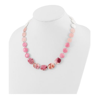 Sterling Silver Agate & Crystal Multi-Stone Necklace – view 4