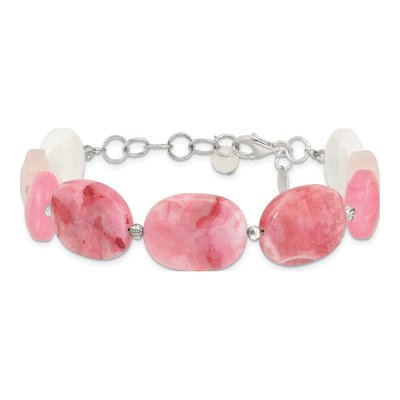 Sterling Silver Agate & Crystal Multi-Stone Bracelet – view 3
