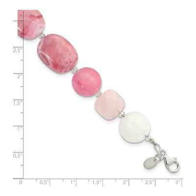 Sterling Silver Agate & Crystal Multi-Stone Bracelet – view 5