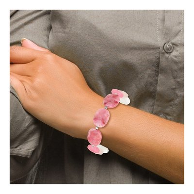 Sterling Silver Agate & Crystal Multi-Stone Bracelet – view 6