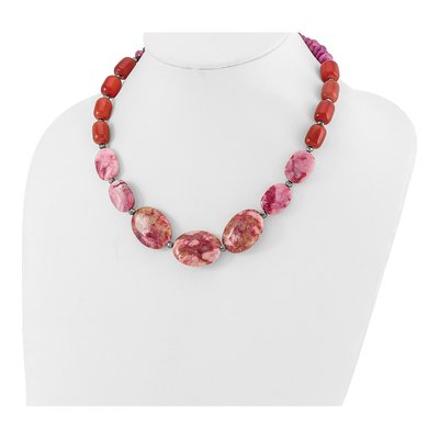 Sterling Silver Agate & Crystal Multi Necklace – view 2