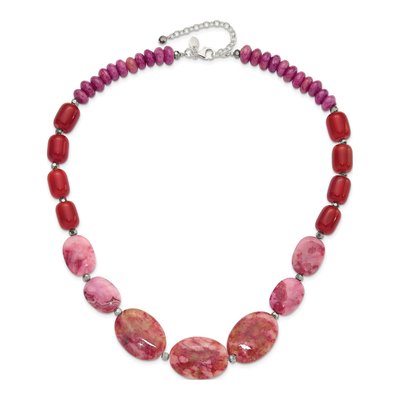 Sterling Silver Agate & Crystal Multi Necklace – view 3