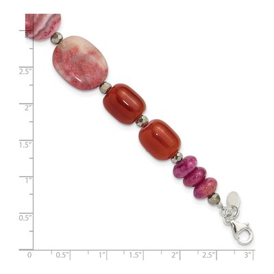 Sterling Silver Agate & Crystal Multi Bracelet – view 5