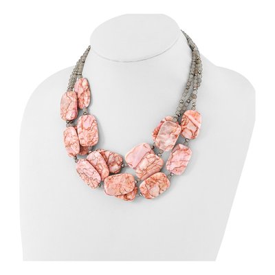 Sterling Silver Crystal Jasper 3-Strand Necklace – view 2