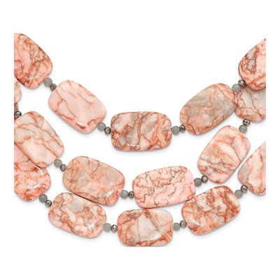 Sterling Silver Crystal Jasper 3-Strand Necklace