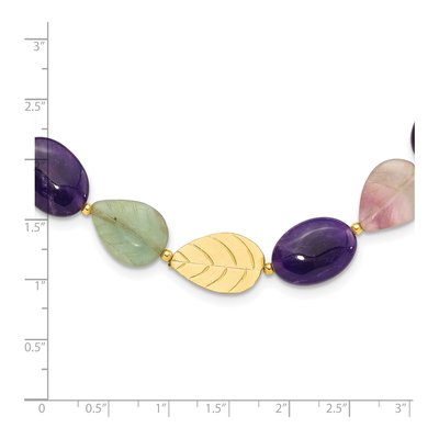 Gold-Plated Sterling Silver Amethyst Fluorite Necklace – view 4