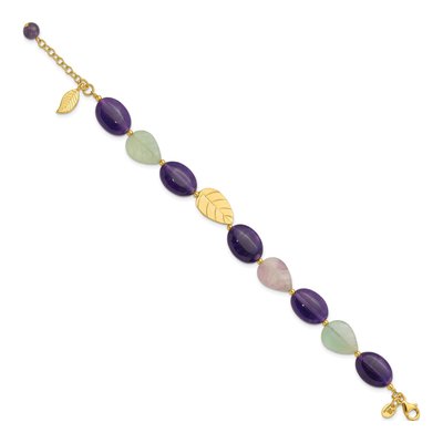 Gold-Plated Sterling Silver Amethyst Fluorite Bracelet – view 2