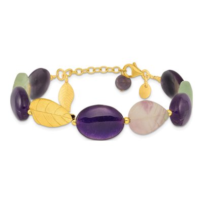 Gold-Plated Sterling Silver Amethyst Fluorite Bracelet – view 3