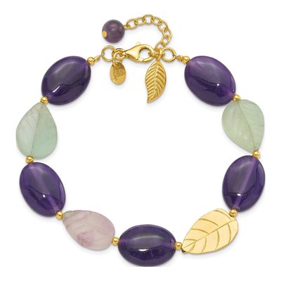 Gold-Plated Sterling Silver Amethyst Fluorite Bracelet – view 4