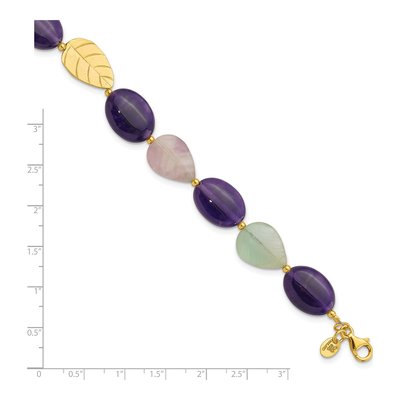Gold-Plated Sterling Silver Amethyst Fluorite Bracelet – view 5