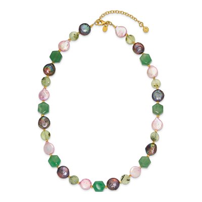 Gold-Plated Sterling Silver Freshwater Cultured Pearl Multi-Color Necklace – view 3