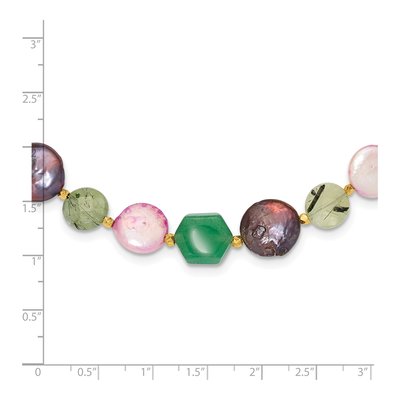 Gold-Plated Sterling Silver Freshwater Cultured Pearl Multi-Color Necklace – view 4