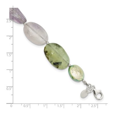 Sterling Silver Amethyst & Green Freshwater Cultured Pearl Bracelet – view 5