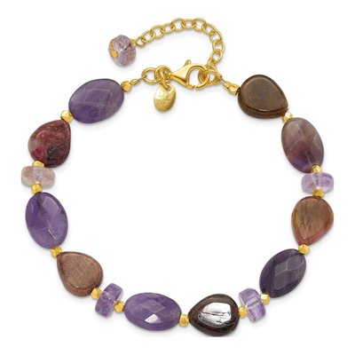 Gold-Plated Sterling Silver Amethyst Bracelet – view 4