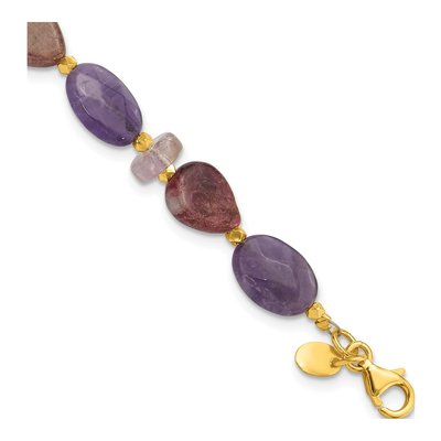 Gold-Plated Sterling Silver Amethyst Bracelet