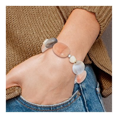 Sterling Silver Agate & Freshwater Cultured Pearl Bracelet – view 6