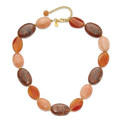 Gold-Plated Sterling Silver Aventurine Carnelian Jasper Necklace – view 3