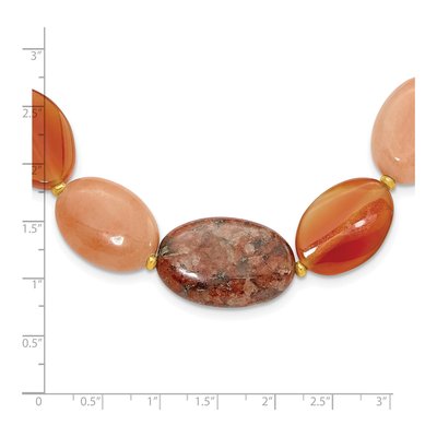 Gold-Plated Sterling Silver Aventurine Carnelian Jasper Necklace – view 4