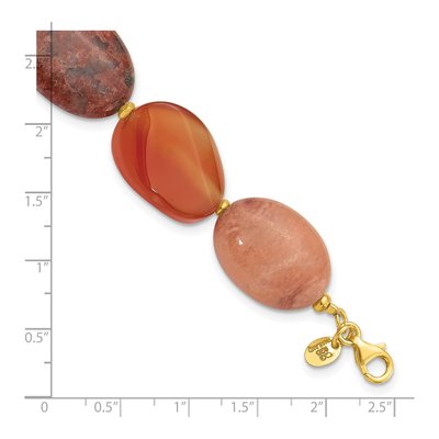Gold-Plated Sterling Silver Aventurine Carnelian Jasper Bracelet – view 5
