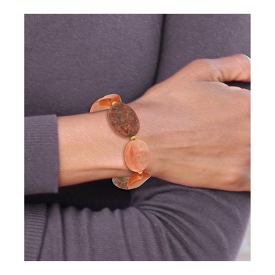 Gold-Plated Sterling Silver Aventurine Carnelian Jasper Bracelet – view 6