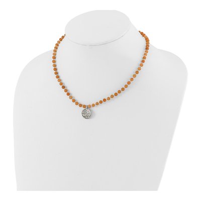Sterling Silver Oxidized Aventurine Beaded Necklace – view 3